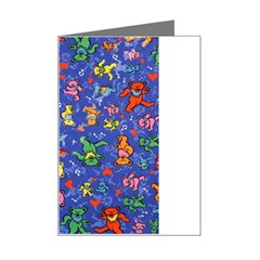 Grateful Dead Bears Pattern Mini Greeting Card by Cendanart