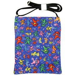 Grateful Dead Bears Pattern Shoulder Sling Bag by Cendanart