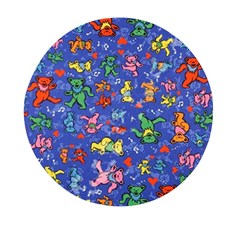 Grateful Dead Bears Pattern Mini Round Pill Box by Cendanart