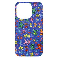 Grateful Dead Bears Pattern Iphone 14 Pro Black Uv Print Case by Cendanart