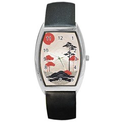 Japanese Nature Spring Garden Barrel Style Metal Watch by Ndabl3x