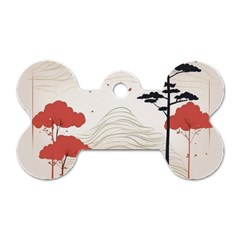 Japanese Nature Spring Garden Dog Tag Bone (two Sides) by Ndabl3x