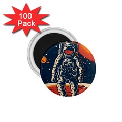 Vintage Retro Space Posters Astronaut 1 75  Magnets (100 Pack)  by Sarkoni