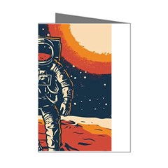 Vintage Retro Space Posters Astronaut Mini Greeting Cards (pkg Of 8)