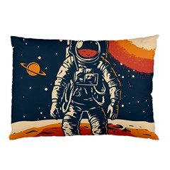 Vintage Retro Space Posters Astronaut Pillow Case by Sarkoni