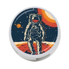 Vintage Retro Space Posters Astronaut 4-port Usb Hub (two Sides) by Sarkoni