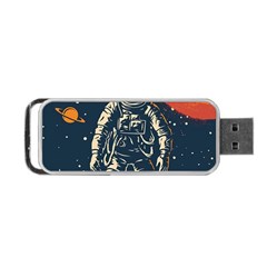 Vintage Retro Space Posters Astronaut Portable Usb Flash (one Side) by Sarkoni