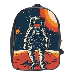 Vintage Retro Space Posters Astronaut School Bag (xl) by Sarkoni