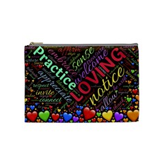 Loving Practice Agape Heart Cosmetic Bag (medium) by Paksenen