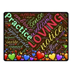 Loving Practice Agape Heart Two Sides Fleece Blanket (small) by Paksenen