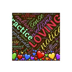 Loving Practice Agape Heart Satin Bandana Scarf 22  X 22  by Paksenen