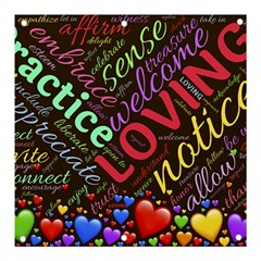 Loving Practice Agape Heart Banner And Sign 3  X 3  by Paksenen