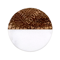 Loving Practice Agape Heart Classic Marble Wood Coaster (round)  by Paksenen