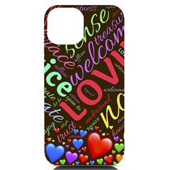 Loving Practice Agape Heart Iphone 14 Black Uv Print Case by Paksenen