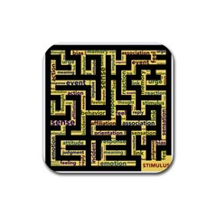 Mindset Stimulus Response Emotion Rubber Coaster (square) by Paksenen