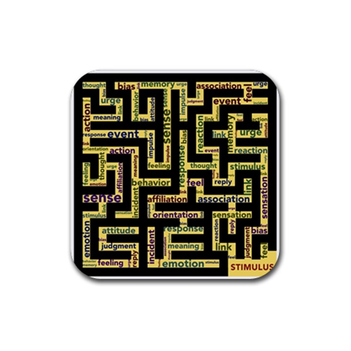 Mindset Stimulus Response Emotion Rubber Coaster (Square)