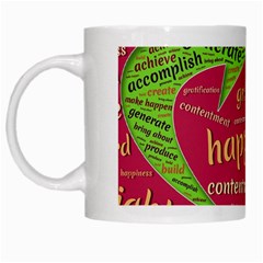 Fulfillment Satisfaction Happiness White Mug by Paksenen