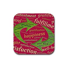 Fulfillment Satisfaction Happiness Rubber Coaster (square) by Paksenen