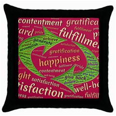 Fulfillment Satisfaction Happiness Throw Pillow Case (black) by Paksenen