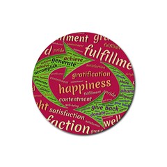 Fulfillment Satisfaction Happiness Rubber Coaster (round) by Paksenen