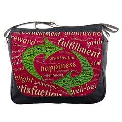 Fulfillment Satisfaction Happiness Messenger Bag by Paksenen