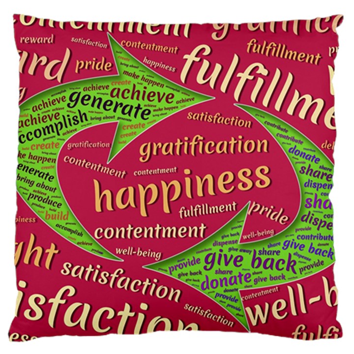 Fulfillment Satisfaction Happiness Large Cushion Case (One Side)