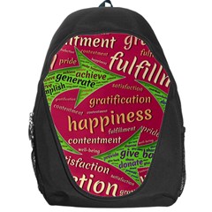 Fulfillment Satisfaction Happiness Backpack Bag by Paksenen