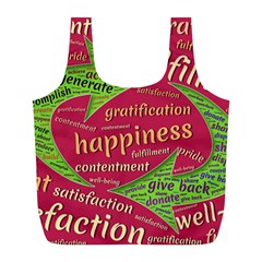 Fulfillment Satisfaction Happiness Full Print Recycle Bag (l) by Paksenen