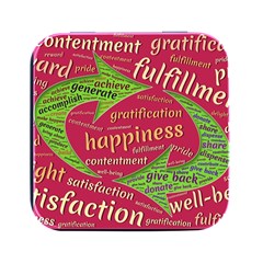 Fulfillment Satisfaction Happiness Square Metal Box (black) by Paksenen