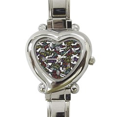 Mental Emojis Emoticons Icons Heart Italian Charm Watch by Paksenen