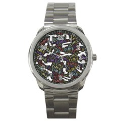 Mental Emojis Emoticons Icons Sport Metal Watch by Paksenen