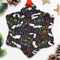 Footprints Path Mystery Unknown Snowflake Ornament (two Sides) by Paksenen