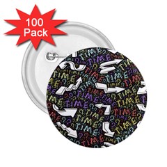 Time Nonlinear Curved Undirected 2 25  Buttons (100 Pack)  by Paksenen