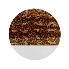 Mental Emojis Emoticons Icons Marble Wood Coaster (round) by Paksenen