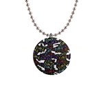 Time Nonlinear Curved Undirected 1  Button Necklace Front