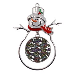 Footprints Path Mystery Unknown Metal Snowman Ornament by Paksenen