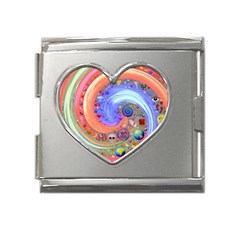 Swirl Vortex Emoji Cyclone Motion Mega Link Heart Italian Charm (18mm) by Paksenen