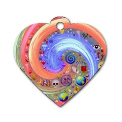 Swirl Vortex Emoji Cyclone Motion Dog Tag Heart (one Side) by Paksenen