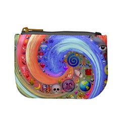 Swirl Vortex Emoji Cyclone Motion Mini Coin Purse by Paksenen