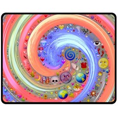 Swirl Vortex Emoji Cyclone Motion Two Sides Fleece Blanket (medium) by Paksenen