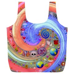 Swirl Vortex Emoji Cyclone Motion Full Print Recycle Bag (xxl) by Paksenen