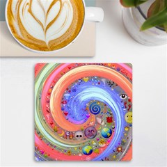 Swirl Vortex Emoji Cyclone Motion Uv Print Square Tile Coaster  by Paksenen