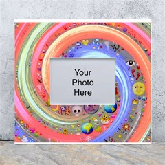 Swirl Vortex Emoji Cyclone Motion White Wall Photo Frame 5  X 7  by Paksenen