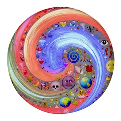 Swirl Vortex Emoji Cyclone Motion Round Glass Fridge Magnet (4 Pack) by Paksenen