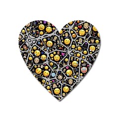 Mental Emojis Emoticons Icons Heart Magnet by Paksenen