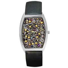 Mental Emojis Emoticons Icons Barrel Style Metal Watch by Paksenen