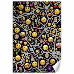 Mental Emojis Emoticons Icons Canvas 12  X 18  by Paksenen