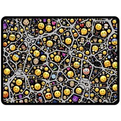 Mental Emojis Emoticons Icons Fleece Blanket (large) by Paksenen