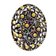 Mental Emojis Emoticons Icons Oval Filigree Ornament (two Sides) by Paksenen