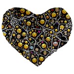 Mental Emojis Emoticons Icons Large 19  Premium Heart Shape Cushions Front